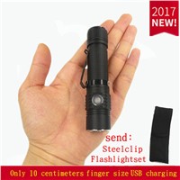 USB charging CREE XPL V6LED flashlight outdoor portable 18650 flashlight with a strong light flashlight can be charged