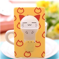 New Design Portable Hot Sale Cute Portable Pocket Fold switch LED Card Night Lamp Put In Purse Wallet Convenient Light P20