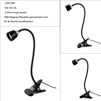 Ganeed 3W Engery-Efficient Dimmable Table Lamp Reading Light,10 LED Book Light,Flexible Sturdy Gooseneck LED Lamp for Reading,St