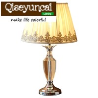 Qiseyuncai European style The wedding cozy bedroom K9 crystal table lamp modern simplicity luxury high-end fashion lighting