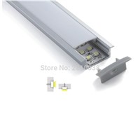 100 X 1M Sets/Lot 6063 extruded led aluminium profile and Wide T profile extrusion for recessed Wall or floor light
