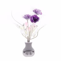 3PCS US/EU plug Romantic Colorful Flower LED Night Light Sensor Control Lilac Mushroom LED Night Lamp