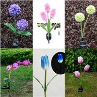 Solar Power Onion Flower LED Light Lawn Lamp Garden Yard Decors Purple