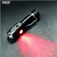 YAGE-Red Light-Hunting Flashlight-Touch T6-Aluminum Cup-CREE LED Flashlight -USB Tactics Lantern-18650 Battery-Magnet Flashlight