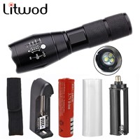 A100 led tactical flashlight 3*XM-L T6 Metallic Material 5 Switch Mode Zoomable Torch Bright 9000LM lantern Lights Charger Cover