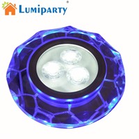 220V 3LED Round Crystal Ceiling Light Bull Eye Lamp Track Light Downlight Spotlight with Side Light for Modern Home