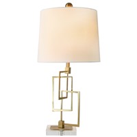Modern American table lamps living room bedroom decoration white originality metal personality square crystal desk lamps ZA81138