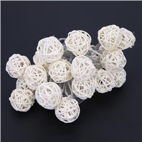 Christmas Light String Indoor Outdoor Fairy Lights Weaved Rattan Ball Lamp for Holiday Wedding Party Home Decoration Lamp