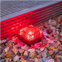 Glass Stone Ice Cube motion Sensor Solar Powered Crystal Brick LED Night Lamp for Garden Courtyard Pathway Patio Decoration Xmas