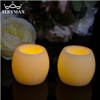 2pcs  Round Ball real wax Flameless LED Candle Lamp Night light Mini Electronic Candle Light For Home/Wedding/Party Decoration