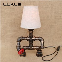 LUALS Robot Decoration Table Lamp Loft Style Retro Table Light Creative Cafe Bar Ambience Water Pipes Desk Light Art Luminaire