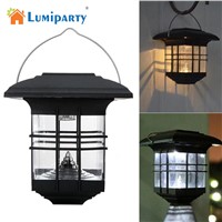 Lumiparty Waterproof Solar Garden Light LED Wall Lamp Warm White and white Auto ON for Outdoor Lighting Fence Yard Decoration