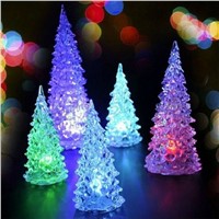 1pc Colors Changing LED Acrylic Crystal Colorful Christmas Tree Ornament for Table Home New Year Party Winter Wedding Decoration