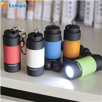 LumiParty Portable Mini USB Rechargeable Pocket Torch Flashlight Light Lamp IP67 Waterproof Multicolor Flashlight with Keychain