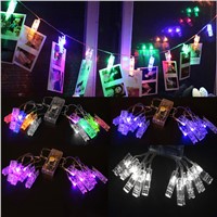 1.2m 10 LED Battery Clip String Lights Christmas New Year Party Photo Peg Decor #K4U3X#