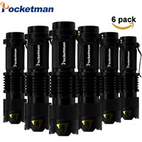 Pocketman Powerful LED Flashlight SK68 3-Modes 2000lm Zoomable Mini Portable Torch Tactical Flashlight for Bicycle with battery