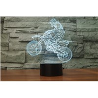 Cross-country Motorcycle 3D Night Light LED Vision Stereo Lamp USB Table Lamp Acrylic Lovely Home Lamp For Children Toy Gift