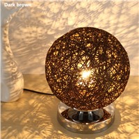 Feimefeiyou modern hemp ball Lamp E27 Table Lamp for Baby Kids Children Bedroom Droplight Lighting Decor