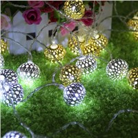 Moroccan Romantic 20LED Gold Metal Ball String Fairy Light Lamp Xmas Decoration #H028#