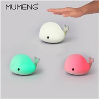 MUMENG LED Night Light Motion Sensor  Baby  USB Cute Whale Rechargeable Children Night Lamp Toy Lights Silicone Safety dolphin