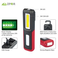 5pcs USB Rechargeable Mini LED COB Work Light Built-in Battery Magnetic Repairs Pocket Torch Flashlight Stand Lamp With Hook