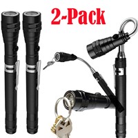 Super New Arrival 2-Pack: Extendable Telescoping Magnetic Pickup Tool w/Flex-Head LED Flashlight Dropshipping A35