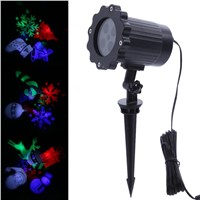 Snowflakes Star Landscape Laser Projector Lights With 12 Pattern Replaceable Slides Outdoor Christmas Waterproof Spotlight