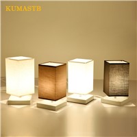 Bedroom Bedside Small Table Lamp Nordic Creative Dimming Table Lamp Home Study Decoration Lampe de Table Fabric Lampshade