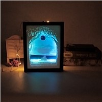 LED USB Night Light Papercut Light Box Lamp Creative Paintings Hunting Animals Novelty Gift