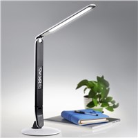 Dimmable LED Book Lamp Modern Lamp Folding Eye Protection LED Desk Calendar Alarm Colck Table Lamp with Desktop Charger USB