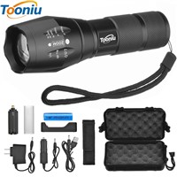 Tooniu XM-L L2 5000LM Aluminum Waterproof Zoomable CREE LED Flashlight Torch tactical light for 18650 Rechargeable Battery