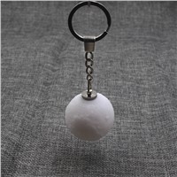 New Style Mini 3D Print Moon Lamp Keychain White Led Nightlight Keychain with Touch Switch Led Mini Moon Night Light Keychain