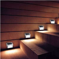 10pcs Solar LED Outdoor Waterproof Wall Mount Night Pathway Stainless Lighting Sensor Yard Garden Fence Stairs Lamp Lights