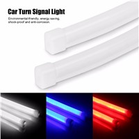 AOZBZ 2pcs 60cm/24&amp;amp;quot; Turn Signal Flexible Soft Tube Guide Car LED Daytime Running Light DRL Brake Light Blue/White/Red 12V