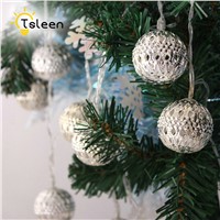Cheap Moroccan Ball LED String Light Fairy Lights Garlands Lumineuse LED Holiday Party Wedding Decoration AA Battery Operated