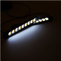 2PCS Car-Styling Daytime Running Driving Light White and warm Waterproof COB Day Time Work Lights Flexible LED DC12V