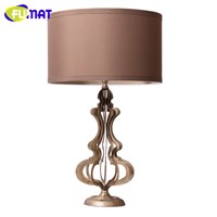 American Table Lamp Vintage Geometric Metal Iron Table Lamp For Living Room Bedside Table Light with Cloth Shade