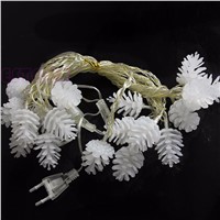 EU Plug Waterproof 5M 20LED Fairy String Light Pine Cone Christmas Home Outdoor Decor #W0907S#