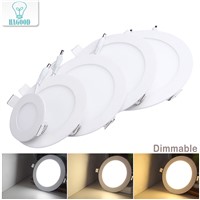 100pcs Dimmable Real Full Watt LED Panel Lamp Ceiling Light downlight with Dimmer Drive 3W/4W/6W/9W/12W/15W/18W/24W Warm/Cold