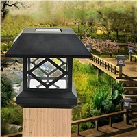 LumiParty LED Solar Fence Post Cap Lights Outdoor Garden Solar Post Deck Cap Auto Sensor Light Landscape Lamp