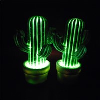 Holiday LED Silicone 8.5*8.5*13.8cm Cactus Night Light String 3*LR44 Battery Power Supply ABS Cute Children Gift Lights