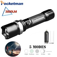 Pocketman Flashlight Cree Lantern Tactical Rechargeable Led Flashlight Zoomable 18650 Lampe Torche Linternas Lamp for Camping