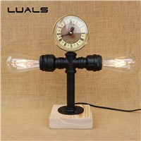 Loft Retro Table Lamp Water Pipes Desk Light Contain LED Bulbs Cafe Bar Table Light Industrial Style mesa Art Deco Lighting
