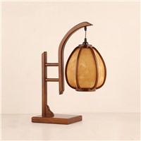 Chinese style wooden table lamp antique wood living room lamp classical  study warm bedroom bedside table light ZA9910