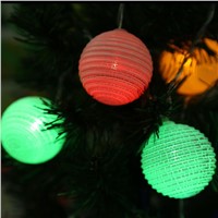 2.5M Rattan Ball LED String Light Warm White Fairy Light Holiday Light For Party Christmas Wedding Decoration Battery Operated