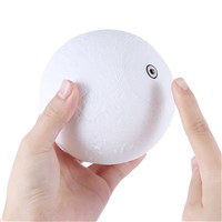 BUYBAY Rechargeable 3D Print Moon Lamp 2 Color Changeable Touch Switch Night Light Home Decor