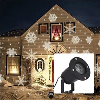 Christmas Holiday Decor Rotating Projection LED Lights Snowflake Spotlight Lens Waterproof Lamp for Landscape Wall ALI88