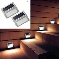 5pcs Solar LED Outdoor Waterproof Wall Mount Night Pathway Stainless Lighting Sensor Yard Garden Fence Stairs Lamp Light