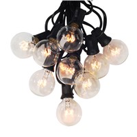 Warm White 25 Clear Bulbs G40 Globe String Lights EU/US Plug, Perfect For Indoor &amp;amp;amp; Outdoor Decoration