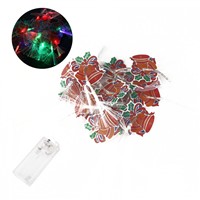 AA Battery Powered 3.2M 20LED Santa Claus Christmas Decoration Bell Lights Fiber Optic String Light For Wedding Party Decor P0.2